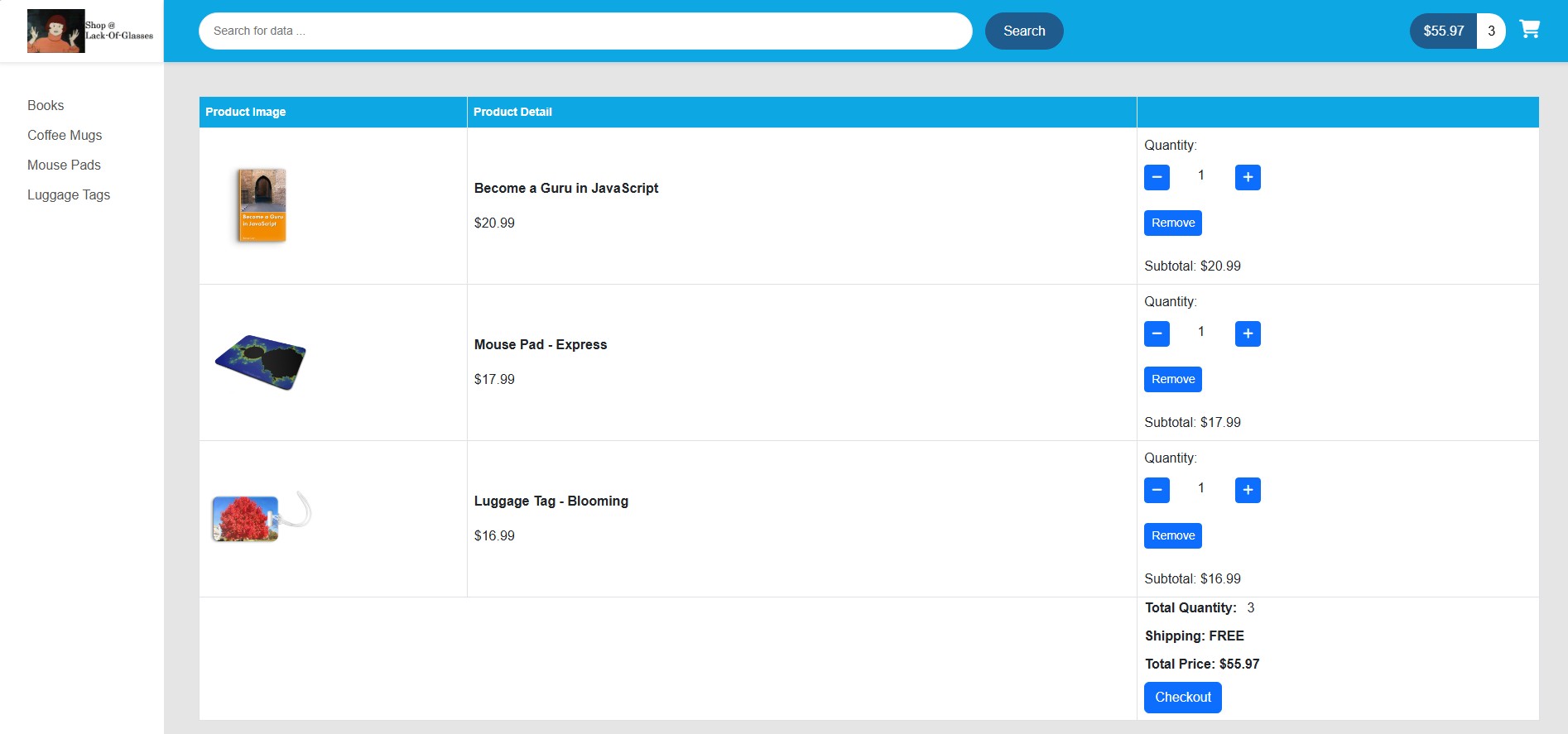 An image of the ecommerce website.