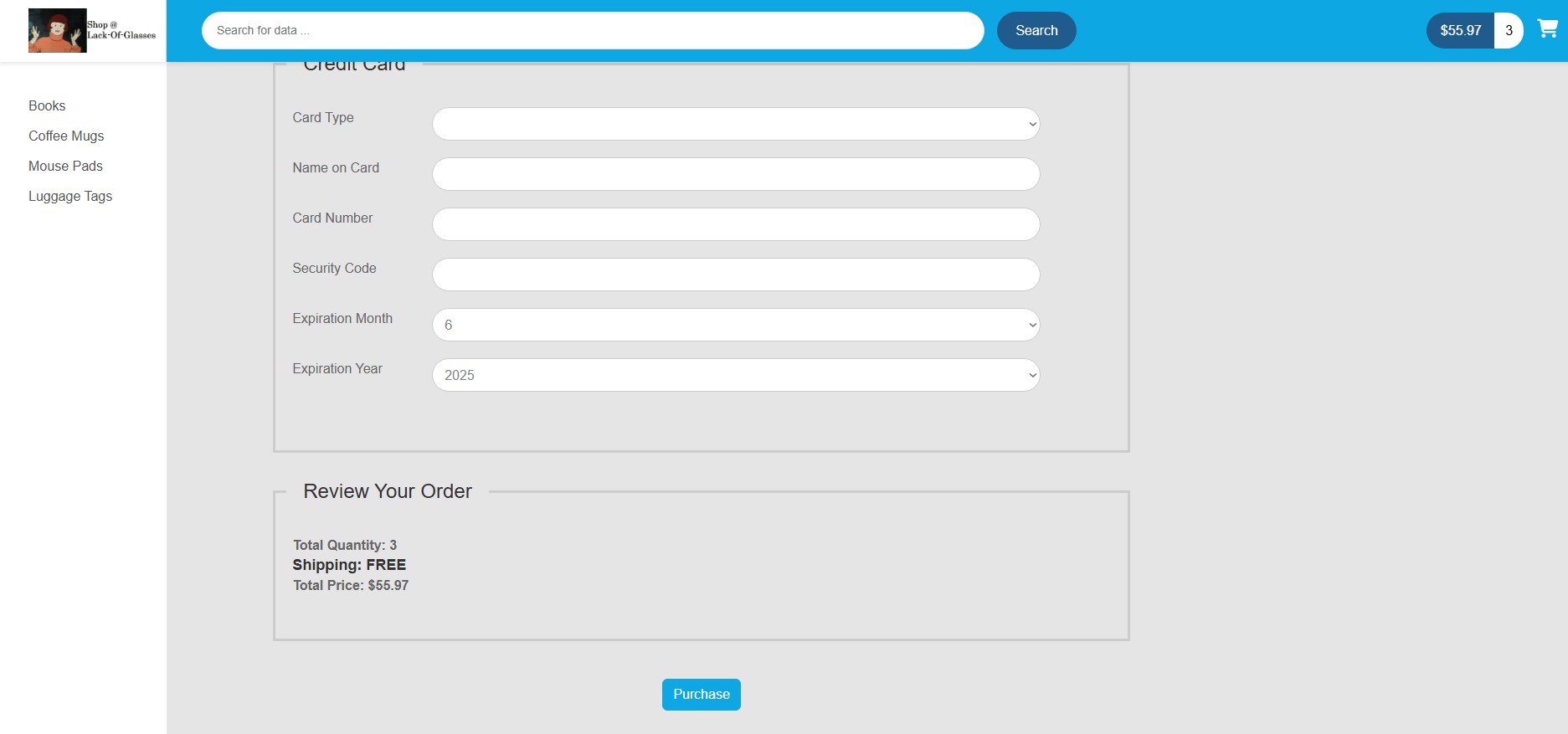 An image of the ecommerce website.