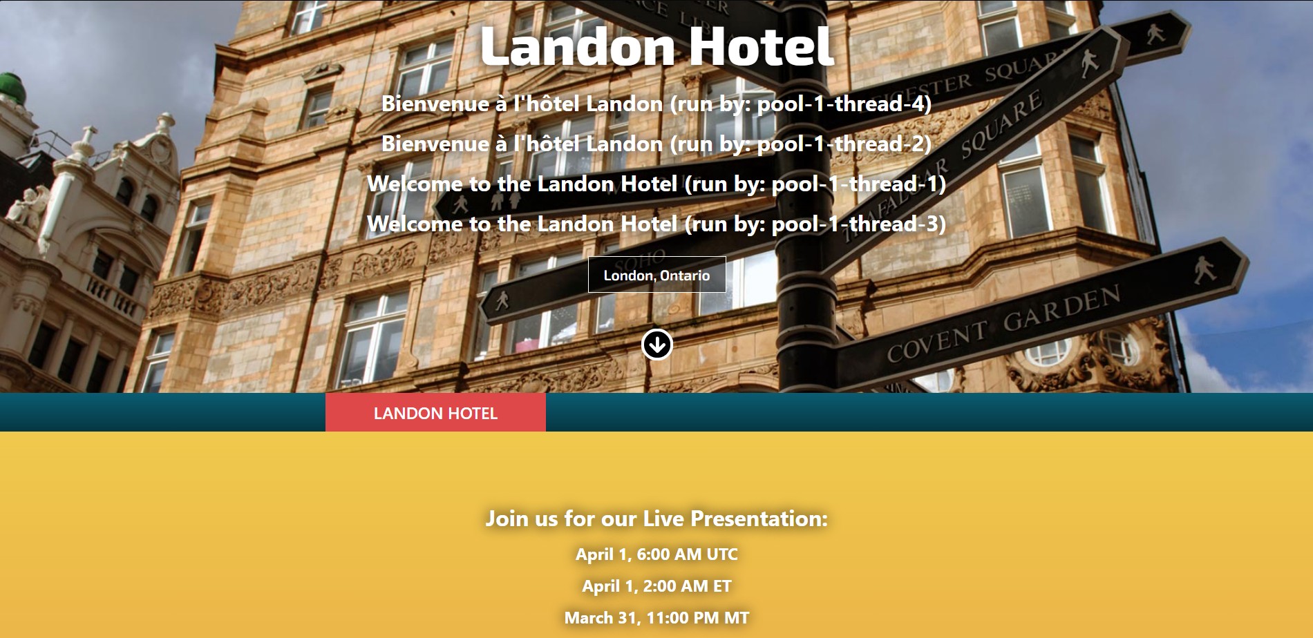 An image of the reservation hotel website.