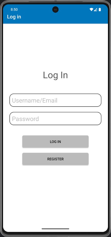 An image of the vacation planner log in screen.