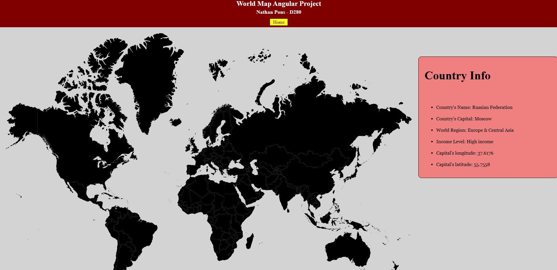 An image of the world map api website.